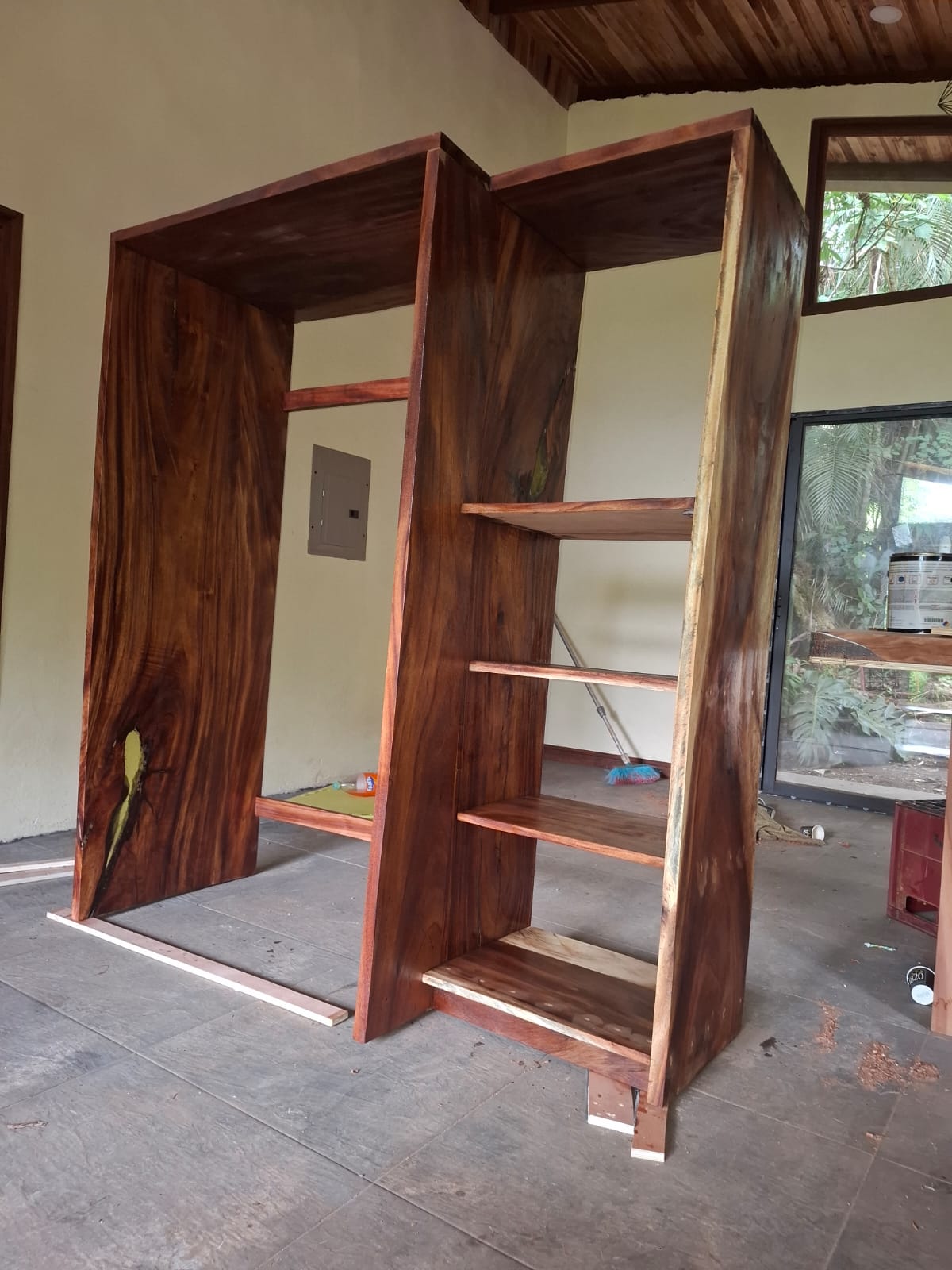 Custom natural hardwood cabinetry