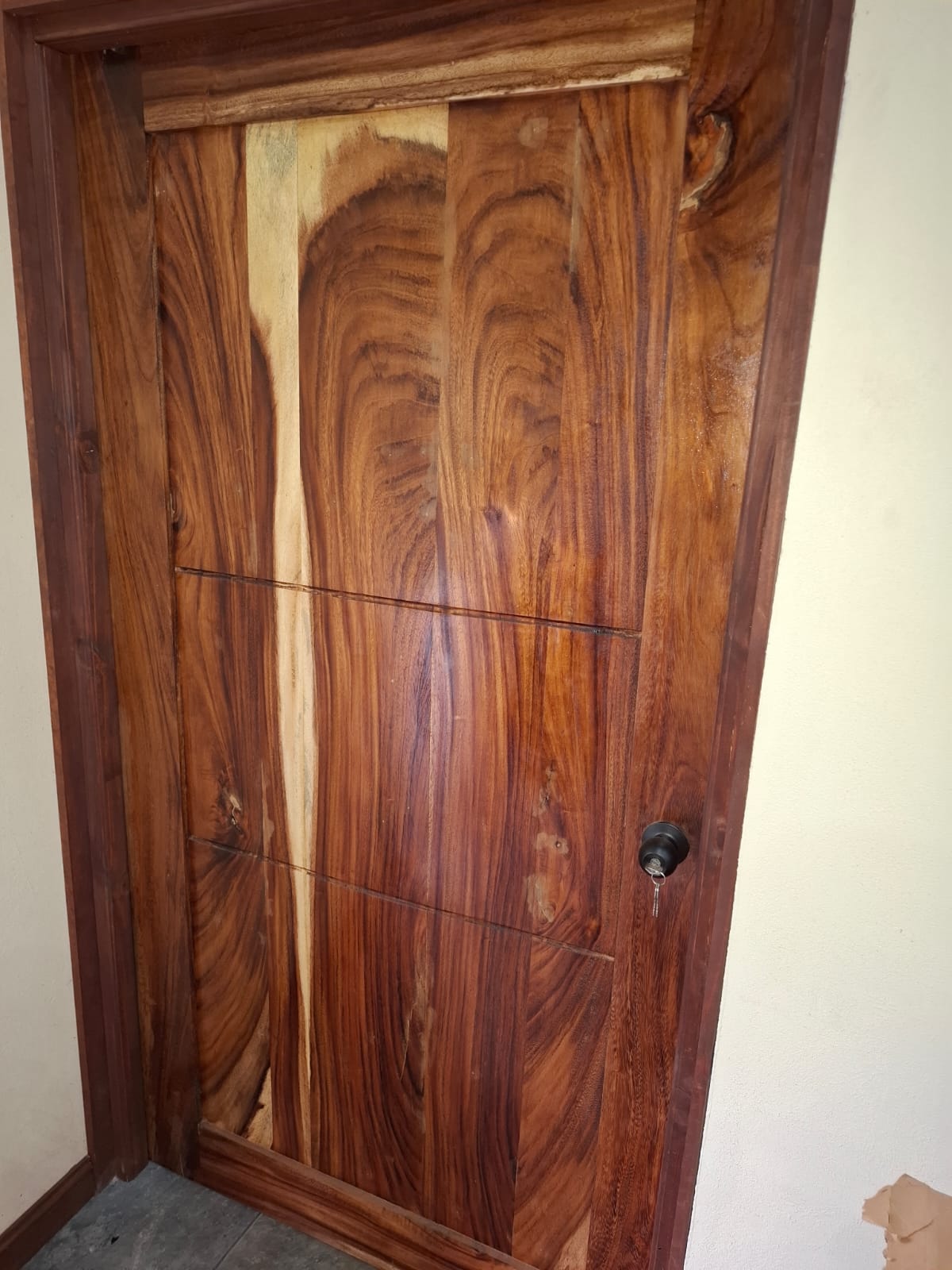 Handcrafted natural hardwood door